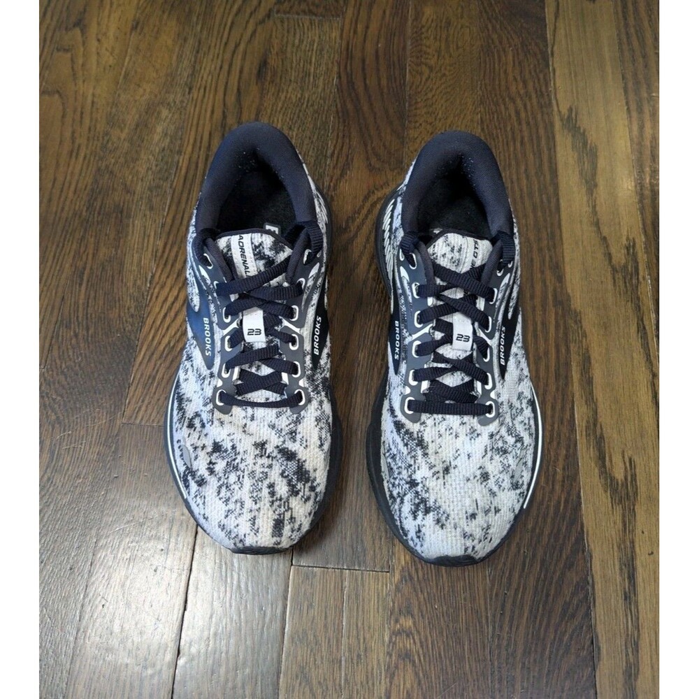 Brooks Adrenaline GTS 23 Womens 6 Medium B White Grey Black Camo Running Shoes